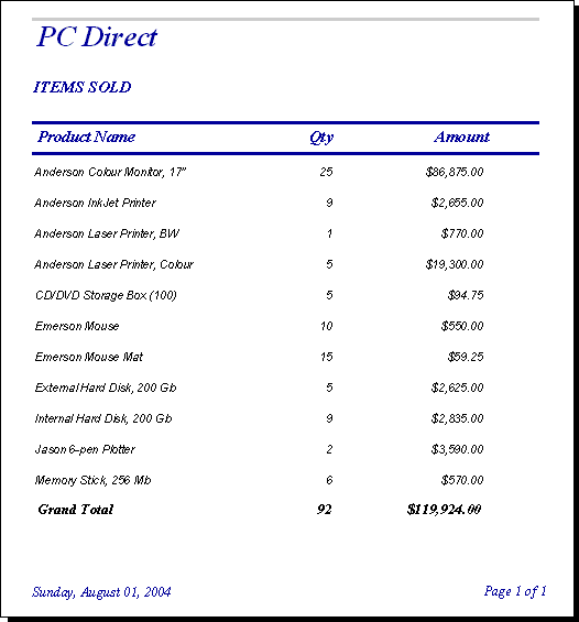 reporting from sales invoice in Microsoft Access 2003