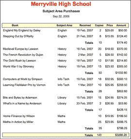 FileMaker Pro 10 sub-totals